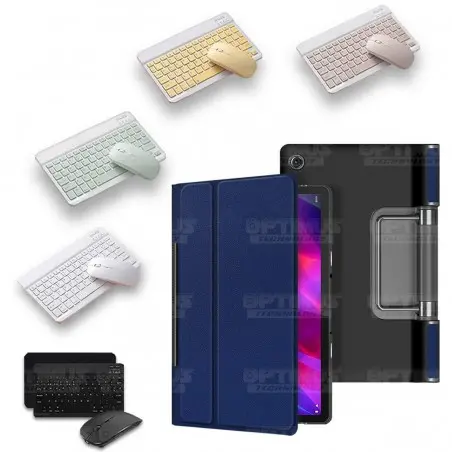 Kit Case Forro Protector + Teclado y Mouse Ratón Bluetooth para Tablet Lenovo Yoga Tab 11 2021 YT-J706F