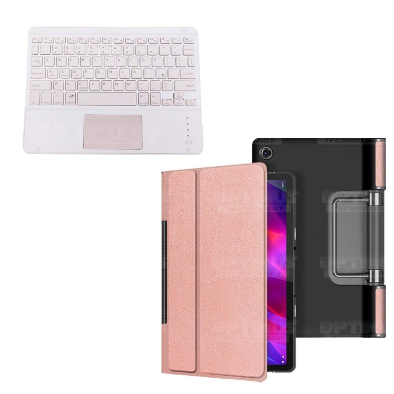 Kit Case Folio Protector + Teclado Mouse Touchpad Bluetooth para Tablet Lenovo Yoga Tab 11 2021 YT-J706F OPTIMUS TECHNOLOGY™ - 9