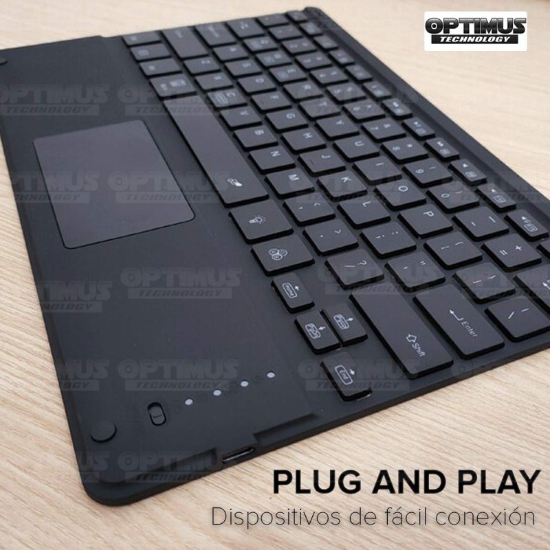 Kit Case Folio Protector + Teclado Mouse Touchpad Bluetooth para Tablet Lenovo Yoga Tab 11 2021 YT-J706F OPTIMUS TECHNOLOGY™ - 2
