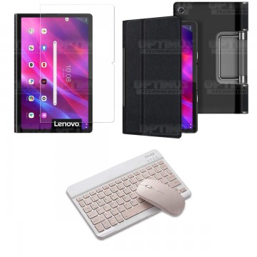Kit Vidrio templado + Case Protector + Teclado y Mouse Bluetooth Tablet Lenovo Yoga Tab 11 2021 YT-J706F OPTIMUS TECHNOLOGY™ - 6