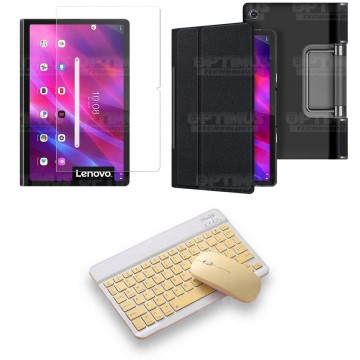 Kit Vidrio templado + Case Protector + Teclado y Mouse Bluetooth Tablet Lenovo Yoga Tab 11 2021 YT-J706F OPTIMUS TECHNOLOGY™ - 9