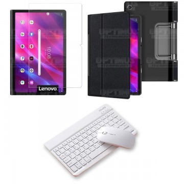 Kit Vidrio templado + Case Protector + Teclado y Mouse Bluetooth Tablet Lenovo Yoga Tab 11 2021 YT-J706F OPTIMUS TECHNOLOGY™ - 1