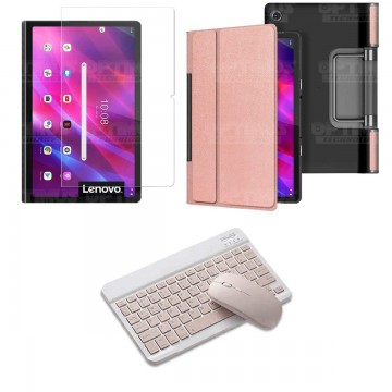 Kit Vidrio templado + Case Protector + Teclado y Mouse Bluetooth Tablet Lenovo Yoga Tab 11 2021 YT-J706F OPTIMUS TECHNOLOGY™ - 1