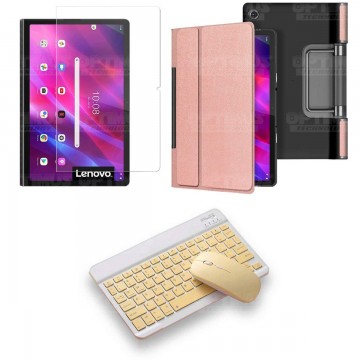 Kit Vidrio templado + Case Protector + Teclado y Mouse Bluetooth Tablet Lenovo Yoga Tab 11 2021 YT-J706F OPTIMUS TECHNOLOGY™ - 1