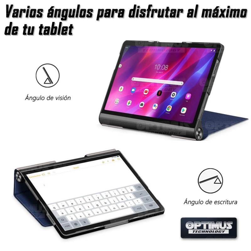 Kit Vidrio templado + Case Protector + Teclado y Mouse Bluetooth Tablet Lenovo Yoga Tab 11 2021 YT-J706F OPTIMUS TECHNOLOGY™ - 3