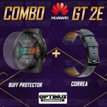 Buff Film Screen Protector Y Correa de cuero Smartwatch Reloj Inteligente Huawei Gt2E | OPTIMUS TECHNOLOGY™ | CRRC-BFF-HW-GT2E |