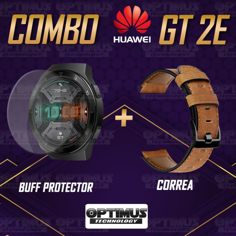 Buff Film Screen Protector Y Correa de cuero Smartwatch Reloj Inteligente Huawei Gt2E | OPTIMUS TECHNOLOGY™ | CRRC-BFF-HW-GT2E |