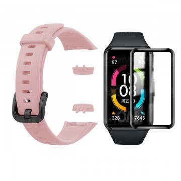 Vidrio Templado Cerámico Y Correa Smartwatch Reloj Inteligente Huawei Honor Band 6 | OPTIMUS TECHNOLOGY™ | CRR-VTP-HNR-6 |