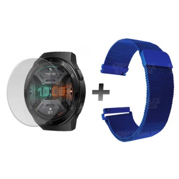 Buff Film Screen Protector Y Correa Magnética Acero Inoxidable Smartwatch Reloj Inteligente Huawei Gt2E OPTIMUS TECHNOLOGY™ - 3