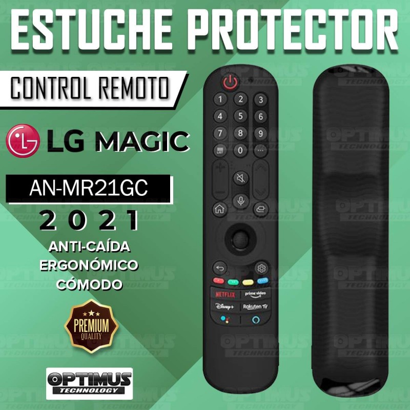 Funda Forro Estuche protector Control Remoto de Smart TV LG MAGIC 2021  AN-MR21GC Color Negro