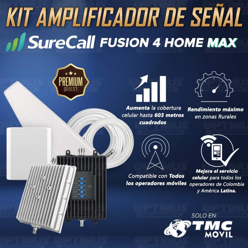 KIT Amplificador De Señal Celular Surecall Fusion 4 Home MAX Repetidor Redes 4GLTE 5G con antenas SURECALL COLOMBIA - 4