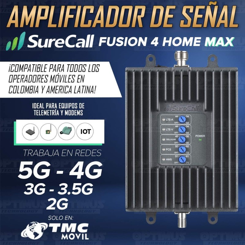 KIT Amplificador De Señal Celular Fusion 4 Home MAX Redes 4GLTE 5G