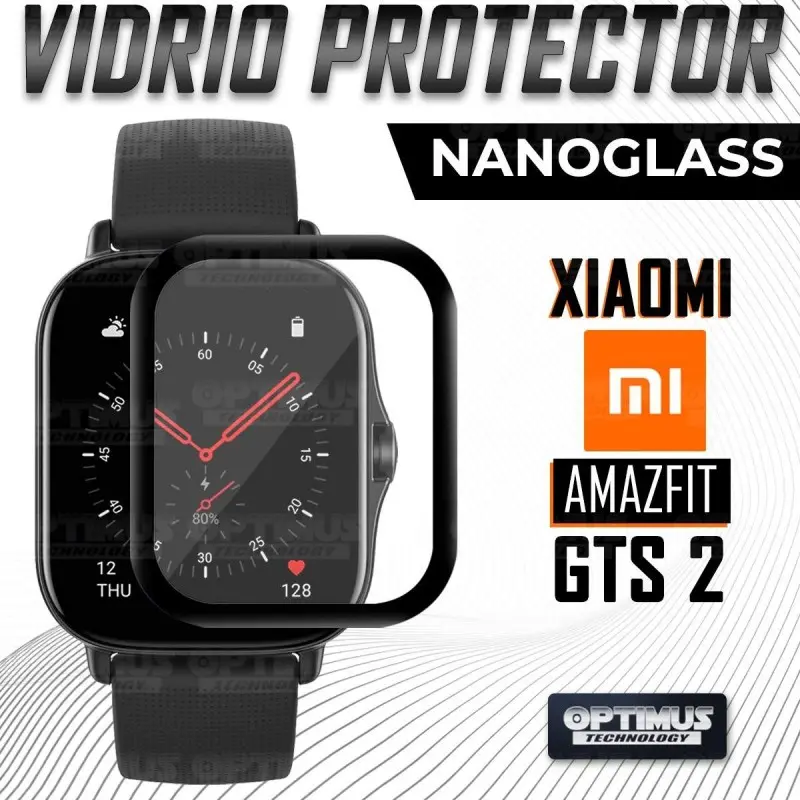 Vidrio Templado Cerámico Nanoglass Para Reloj Smartwatch Xiaomi Amazfit GTS 2 | OPTIMUS TECHNOLOGY™ | VTP-CR-XMI-GTS-2 |