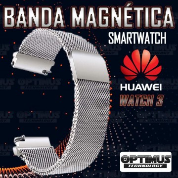 Correa Pulso Banda de Metal Magnética para reloj Smartwatch Huawei Watch 3 | OPTIMUS TECHNOLOGY™ | CRR-MGN-HW-3 |