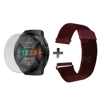 Buff Film Screen Protector Y Correa Magnética Acero Inoxidable Smartwatch Reloj Inteligente Huawei Gt2E OPTIMUS TECHNOLOGY™ - 11