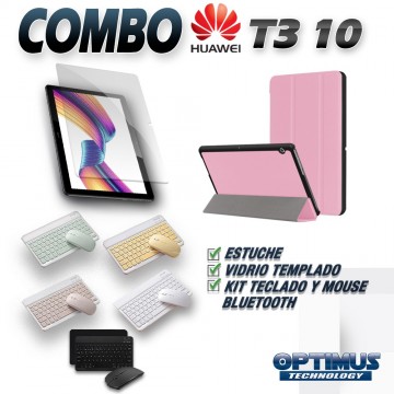 Kit Vidrio templado + Case Forro Protector + Teclado y Mouse Ratón Bluetooth para Tablet Huawei T3-10 OPTIMUS TECHNOLOGY™ - 7