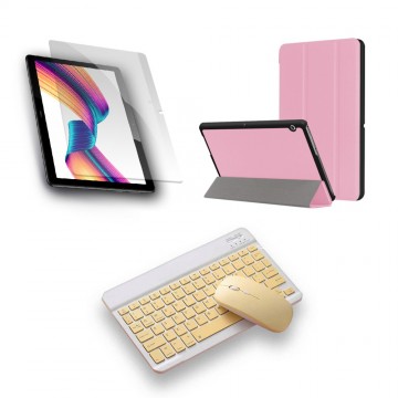 Kit Vidrio templado + Case Forro Protector + Teclado y Mouse Ratón Bluetooth para Tablet Huawei T3-10 OPTIMUS TECHNOLOGY™ - 5