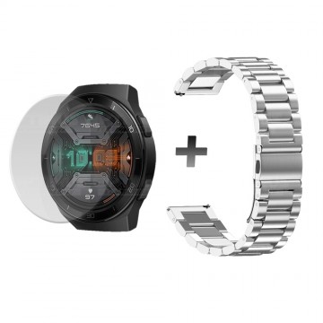 Buff Film Screen Protector Y Correa de Metal Inoxidable Smartwatch Reloj Inteligente Huawei Gt2E OPTIMUS TECHNOLOGY™ - 4