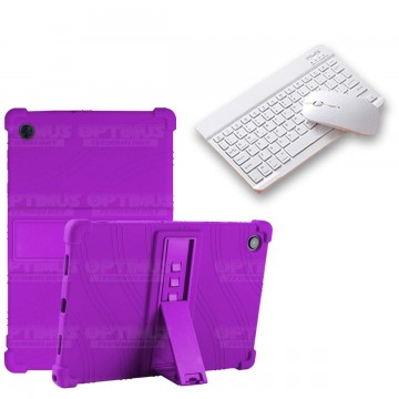 Kit Case Forro Protector Antigolpes + Teclado y Mouse Bluetooth Tablet Samsung Galaxy Tab A8 10.5 2021 SM-x200, SM-x205 OPTIMUS