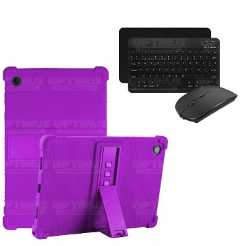 Kit Case Forro Protector Antigolpes + Teclado y Mouse Bluetooth Tablet Samsung Galaxy Tab A8 10.5 2021 SM-x200, SM-x205 OPTIMUS
