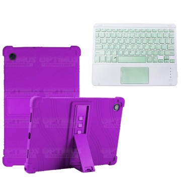 Kit Estuche Protector Antigolpes + Teclado Mouse Touchpad Bluetooth Samsung Galaxy Tab A8 10.5 2021 SM-x200, SM-x205 OPTIMUS TEC