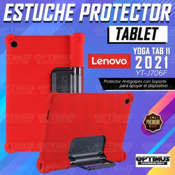 Estuche Case protector de goma Tablet Lenovo Yoga Tab 11 2021 YT-J706F Anti golpes con soporte OPTIMUS TECHNOLOGY™ - 12