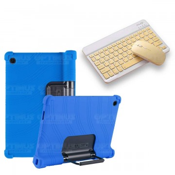 Kit Case Forro Protector Antigolpes + Teclado y Mouse Bluetooth Tablet Lenovo Yoga Tab 11 2021 YT-J706F OPTIMUS TECHNOLOGY™ - 4