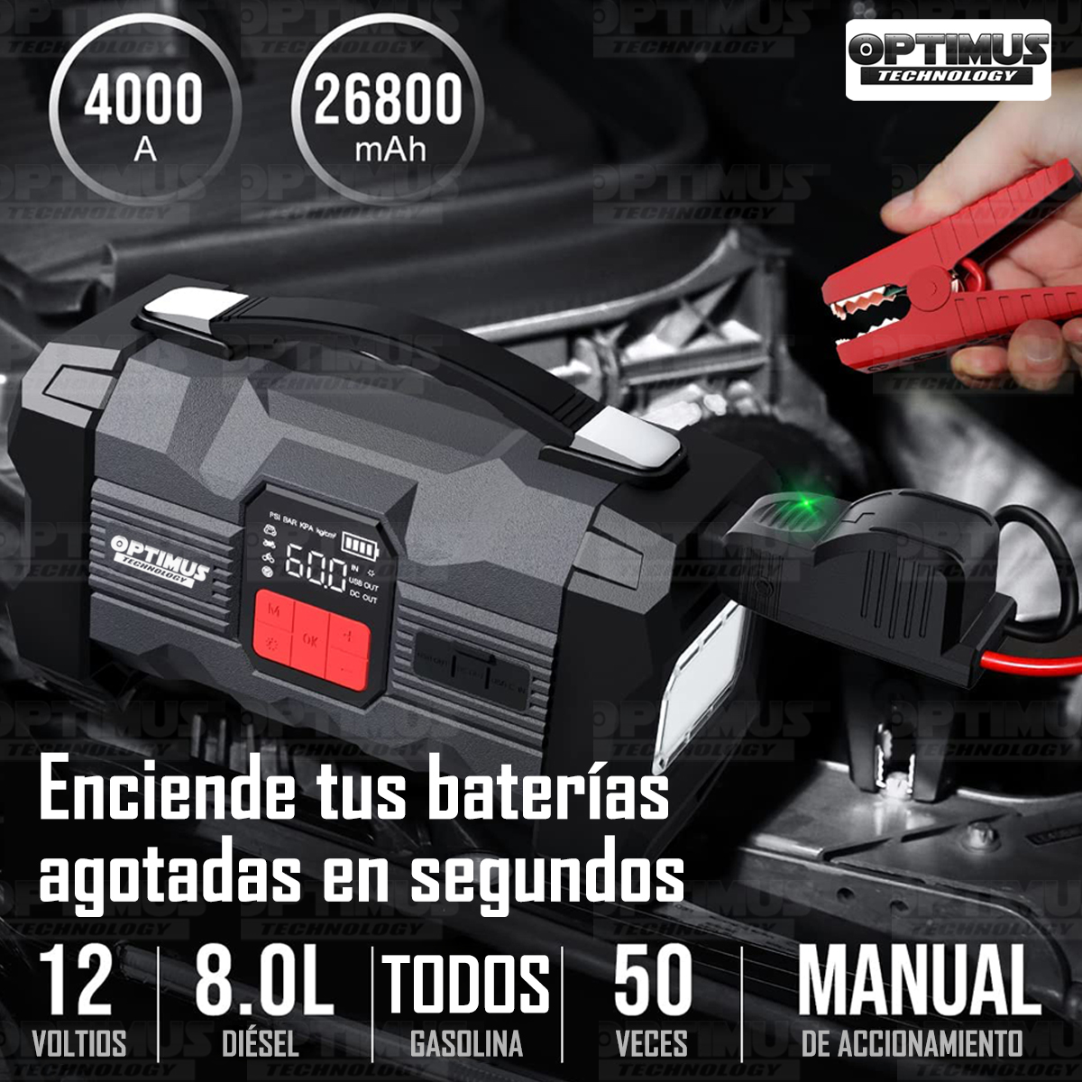Iniciador Arrancador Baterias Carro Moto Compresor Kit 12v – TecnoHogarJS
